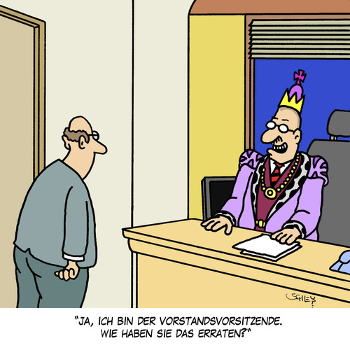 Cartoon: Vorstandsvorsitzender (medium) by Karsten Schley tagged vorstand,vorstandsvorsitzender,wirtschaft,business,mitarbeiter,arbeitgeber,arbeitnehmer,führungskräfte,vorstand,vorstandsvorsitzender,wirtschaft,business,mitarbeiter,arbeitgeber,arbeitnehmer,führungskräfte