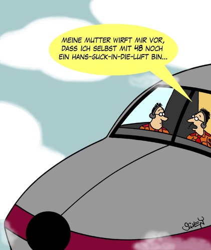 Cartoon: Vorwurf (medium) by Karsten Schley tagged mütter,söhne,eltern,kinder,familie,fliegen,jobs,luftfahrt,flugzeuge,piloten,mütter,söhne,eltern,kinder,familie,fliegen,jobs,luftfahrt,flugzeuge,piloten