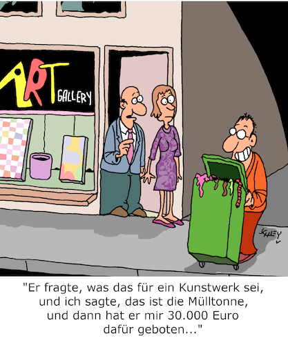 Cartoon: Wahre Kunst (medium) by Karsten Schley tagged kunst,galerien,kultur,verkäufe,kunden,experten,umsatz,business,kunst,galerien,kultur,verkäufe,kunden,experten,umsatz,business