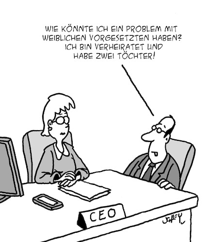 Cartoon: Weibliche Vorgesetzte (medium) by Karsten Schley tagged männer,frauen,vorgesetzte,business,arbeitgeber,arbeitnehmer,familie,ehe,gleichberechtigung,gesellschaft,männer,frauen,vorgesetzte,business,arbeitgeber,arbeitnehmer,familie,ehe,gleichberechtigung,gesellschaft