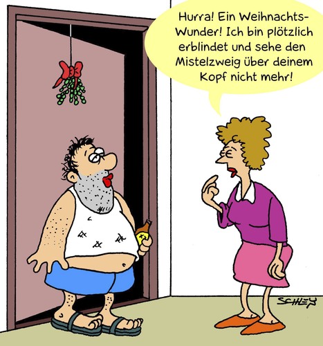Cartoon: Weihnachtswunder (medium) by Karsten Schley tagged weihnachten,feiertage,liebe,beziehungen,männer,frauen,ehe,weihnachten,feiertage,liebe,beziehungen,männer,frauen,ehe