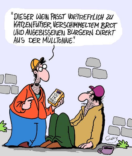 Cartoon: Wein (medium) by Karsten Schley tagged wein,obdachlosigkeit,kapitalismus,arbeitslosigkeit,ernährung,soziales,politik,geld,gesellschaft,armut,wein,obdachlosigkeit,kapitalismus,arbeitslosigkeit,ernährung,soziales,politik,geld,gesellschaft,armut