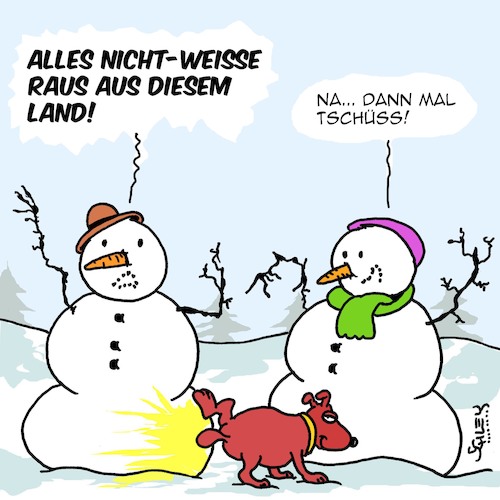 Cartoon: Weiß!! (medium) by Karsten Schley tagged rassismus,politik,neonazis,faschismus,terrorismus,demokratie,gesellschaft,deutschland,europa,usa,winter,wetter,schnee,rassismus,politik,neonazis,faschismus,terrorismus,demokratie,gesellschaft,deutschland,europa,usa,winter,wetter,schnee