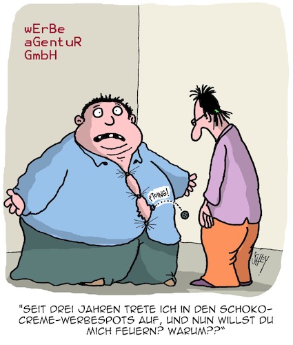 Cartoon: Werbespots (medium) by Karsten Schley tagged werbung,verkaufen,marketing,ernährung,fettleibigkeit,schokolade,gesundheit,industrie,business,profite,fernsehen,medien,gesellschaft,werbung,verkaufen,marketing,ernährung,fettleibigkeit,schokolade,gesundheit,industrie,business,profite,fernsehen,medien,gesellschaft