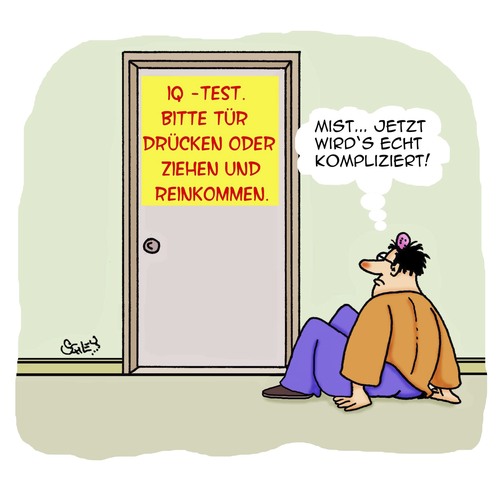 Cartoon: Wie intälligännt bist Du?? (medium) by Karsten Schley tagged iq,intelligenz,bildung,tests,evolution,iq,intelligenz,bildung,tests,evolution