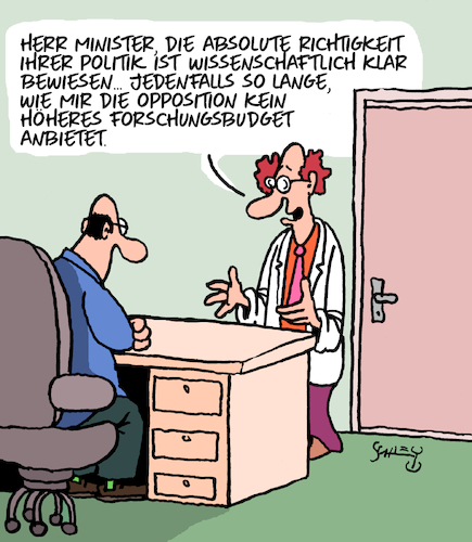 Cartoon: Wissenschaftlich bewiesen (medium) by Karsten Schley tagged politik,wissenschaft,wissenschaftler,glaubwürdigkeit,geld,budgets,forschung,gesellschaft,politik,wissenschaft,wissenschaftler,glaubwürdigkeit,geld,budgets,forschung,gesellschaft