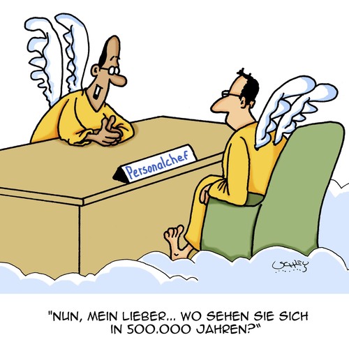 Cartoon: Zukunft und Karriere (medium) by Karsten Schley tagged religion,zukunft,karriere,business,arbeitgeber,arbeitnehmer,mythen,glaube,christentum,himmel,engel,religion,zukunft,karriere,business,arbeitgeber,arbeitnehmer,mythen,glaube,christentum,himmel,engel