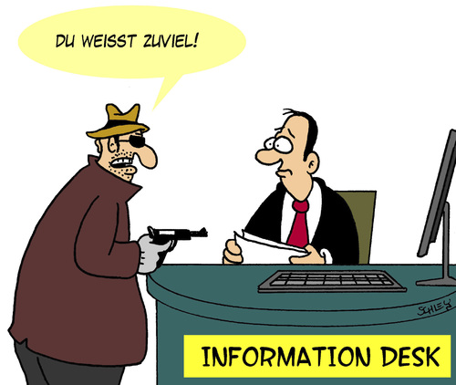 Cartoon: Zuviel (medium) by Karsten Schley tagged jobs,business,wirtschaft,waffen,kriminalität,kundenservice,information,information,kundenservice,kriminalität,waffen,wirtschaft,business,jobs