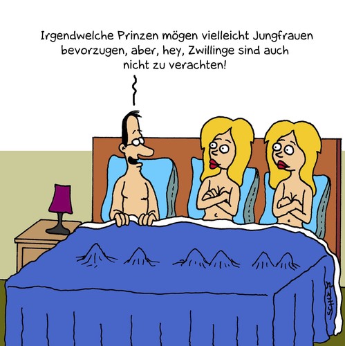 Cartoon: Zwillinge (medium) by Karsten Schley tagged männer,frauen,astrologie,sternzeichen,horoskope,liebe