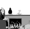 Cartoon: By the fireside (small) by Karsten Schley tagged marriage,dogs,home,relations
