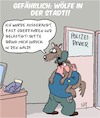 Cartoon: Der Wolf kommt!! (small) by Karsten Schley tagged wölfe,städte,menschen,natur,gefahr,tiere,jagd,politik,umwelt