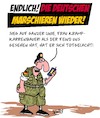 Cartoon: Deutschland marschiert zum SIEG! (small) by Karsten Schley tagged akk,bundeswehr,deutschland,verantwortung,verteidigung,krieg,waffen,politik,gesellschaft