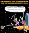 Cartoon: Die Wahrheit!! (small) by Karsten Schley tagged golf,sport,geschichte,prähistorisches,dinosaurier,meteoriten,weltraum,aliens,wissenschaft,forschung