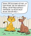 Cartoon: Du HUND!! (small) by Karsten Schley tagged tiere,hunde,katzen,wahlen,politik,obrigkeitshörigkeit,folgsamkeit,widerspruch,hundefutter,gesellschaft,deutschalnd