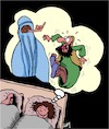 Cartoon: Ein Traum (small) by Karsten Schley tagged frauen,islam,religion,moslems,terrorismus,afghanistan,frauenrechte,patriarchat,unterdrückung,krieg,gesellschaft