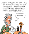 Cartoon: Einstein (small) by Karsten Schley tagged einstein,physik,relativitätstheorie,forschung,wissenschaft,telefonieren,technik,geschichte,gesellschaft