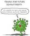 Cartoon: Friday for Future Demos (small) by Karsten Schley tagged fff,greta,thunberg,schulstreik,umwelt,klima,covid19,coronavirus,demonstrationen,medien,gesundheit