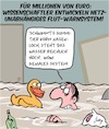 Cartoon: GENIALES Flut - Warnsystem (small) by Karsten Schley tagged wissenschaft,klima,naturkatastrophen,wetter,flut,zivilschutz,vorsorge,warnungen,politik,gesellschaft,deutschland