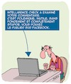 Cartoon: Intelligence (small) by Karsten Schley tagged facebook,internet,commentaires,education,haine