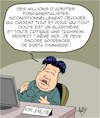 Cartoon: Kim Jong-Un a du Respect (small) by Karsten Schley tagged coree,du,nord,greta,kim,jong,un,religion,fundamentalisme,blaspheme,respect,environnement,politique,societe,climat