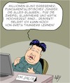 Cartoon: Kim Jong-Un hat Respekt! (small) by Karsten Schley tagged nordkorea,kim,religion,personenkult,fundamentalismus,politik,greta,klimawandel,medien,gesellschaft