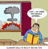 Cartoon: Lernen (small) by Karsten Schley tagged lernen,schule,schüler,physik,krieg,atomkrieg,terror
