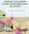 Cartoon: Les Allemands arrivent ! (small) by Karsten Schley tagged tourisme,climat,voyages,politique,environnement,niveau,de,la,mer,societe,medias