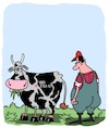 Cartoon: Meuuuuh! (small) by Karsten Schley tagged agriculture,animaux,vaches,agriculteurs,elevage