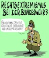 Cartoon: Rechts um!! (small) by Karsten Schley tagged deutschland,rechtsextremismus,bundeswehr,soldaten,politik,demokratie,militär,redikalismus,faschismus,neonazis,gesellschaft