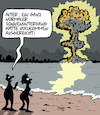 Cartoon: Romantik am Strand (small) by Karsten Schley tagged urlaub,strand,meer,sonnenuntergänge,liebe,romantik,atomexplosionen,krieg,atomkrieg,gesellschaft,politik