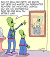 Cartoon: Ruhm (small) by Karsten Schley tagged aliens,ruhm,filme,tv,medien,spezialeffekte,unterhaltung,gesellschaft