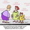Cartoon: SCHREI vor Glück!! (small) by Karsten Schley tagged shopping,internet,einkaufen,kleidung,mode,jugend,kinder,eltern,business,mütter,frauen,familien