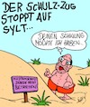 Cartoon: Schulz-Zug (small) by Karsten Schley tagged wahlen,wahlkampf,deutschland,spd,schulz,cdu,merkel,gesellschaft,demokratie
