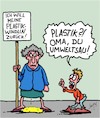Cartoon: Umweltsau! (small) by Karsten Schley tagged alter,umwelt,satire,meinungsfreiheit,bigotterie,empörung,plastik,klima,senioren,jugend