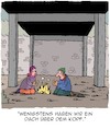 Cartoon: Wenigstens etwas... (small) by Karsten Schley tagged armut,obdachlosigkeit,pleiten,wirtschaft,arbeitslosigkeit,mittelschicht,einkommen,politik,gesellschaft
