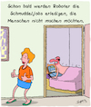 Cartoon: Zukunft der Arbeit... (small) by Karsten Schley tagged arbeit,jobs,technik,zukunft,roboter,menschen,arbeitsteilung,forschung,wissenschaft,gesellschaft