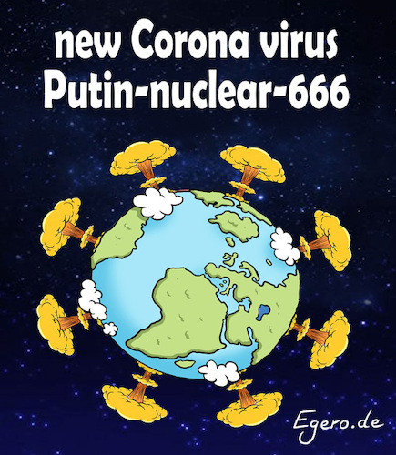 Cartoon: new Corona virus (medium) by Egero tagged putin,corona,krieg,war