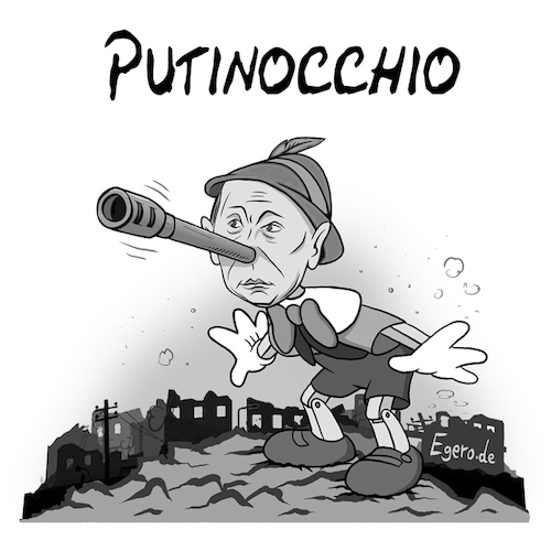 Cartoon: Putinocchio (medium) by Egero tagged putin,ukraine,krieg,war