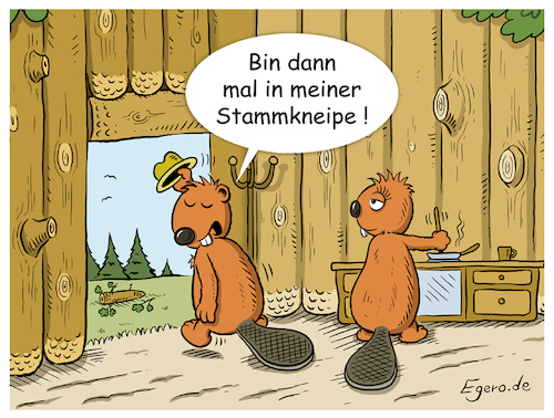Cartoon: Stammkneipe (medium) by Egero tagged egero,biber,stammkneipe
