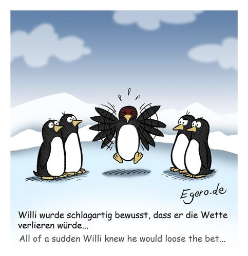 Cartoon: Wette (medium) by Egero tagged egero,bet,wette,pinguin,eger