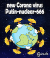 Cartoon: new Corona virus (small) by Egero tagged putin,corona,krieg,war