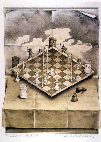 Cartoon: chess satranc (medium) by keylocksmith tagged sandra,del,prete