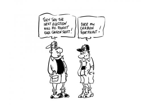 Cartoon: Emissions control (medium) by John Meaney tagged carbon,foot,feet