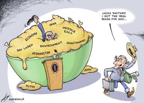Cartoon: A tasty legacy (medium) by rodrigo tagged obama,usa,president,bush,elections,presidential,politics