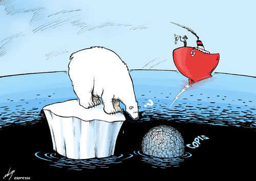 Cartoon: Copenhagen summit (medium) by rodrigo tagged copenhagen,summit,environment,global,warming