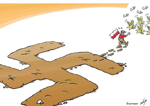 Cartoon: Cutting with the craPiS (medium) by rodrigo tagged poland,euroskeptic,far,right,liberal,coalition,center,donald,tusk,power,parliament,elections,ultra,conservative,pis,majority,government,brussels,eu,wing,europe,international,politics
