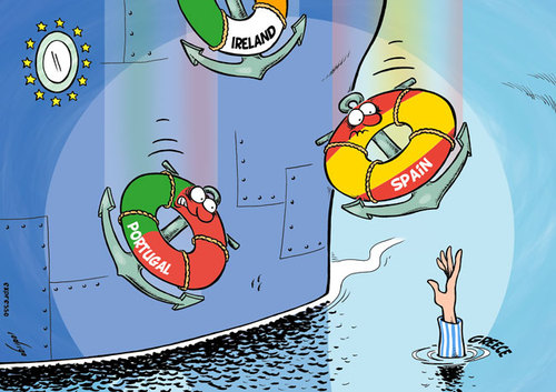 Cartoon: Drowning Greece (medium) by rodrigo tagged greece,financial,crisis,economy,europe,eu,european,union,greek,german,germany,bailout,euro,inflation,recession,portugal,spain,ireland