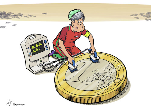 Cartoon: Eurevival (medium) by rodrigo tagged eu,euro,europe,european,union,eurogroup,ecofin,mario,centeno,ronaldo,portugal