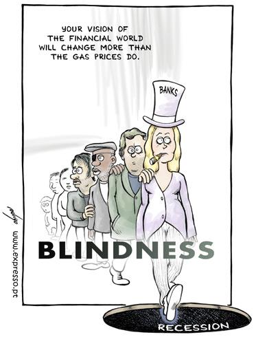 Cartoon: Financial Blindness (medium) by rodrigo tagged crisis,economy,financial,wall,street,nasdaq,dow,jones,blindness,movie,saramago