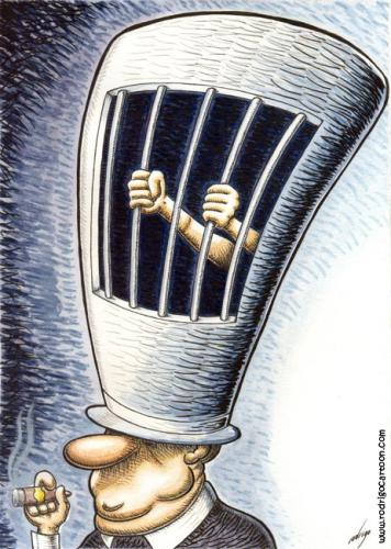 Cartoon: Freedom of thinking (medium) by rodrigo tagged porto,cartoon,oporto,portugal,festival,human,rights,prison,censorship